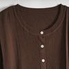 Maslan Fashion Versatile Soft and Comfortable Round Neck Straight Tube Design Sense Long Sleeve Cardigan Knitted Sweater
