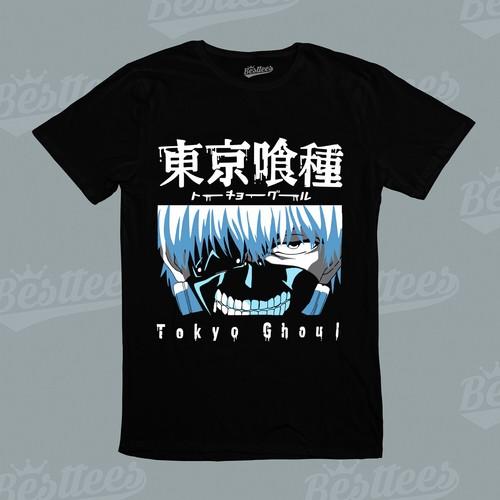 Tokyo Ghoul Dark Fantasy Anime Manga Supernatural Ken Kaneki Graphic T-Shirt S разноцветный