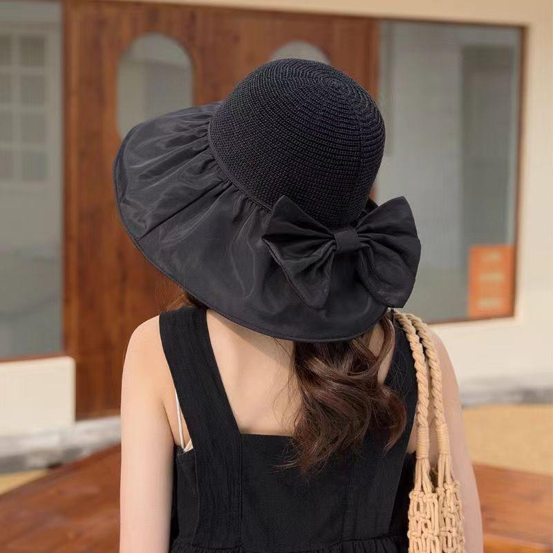 Summer Ladies Sun Hat Storage Bag Vinyl Fisherman Hat Outdoor UV Protection Sun Hat Large Brim