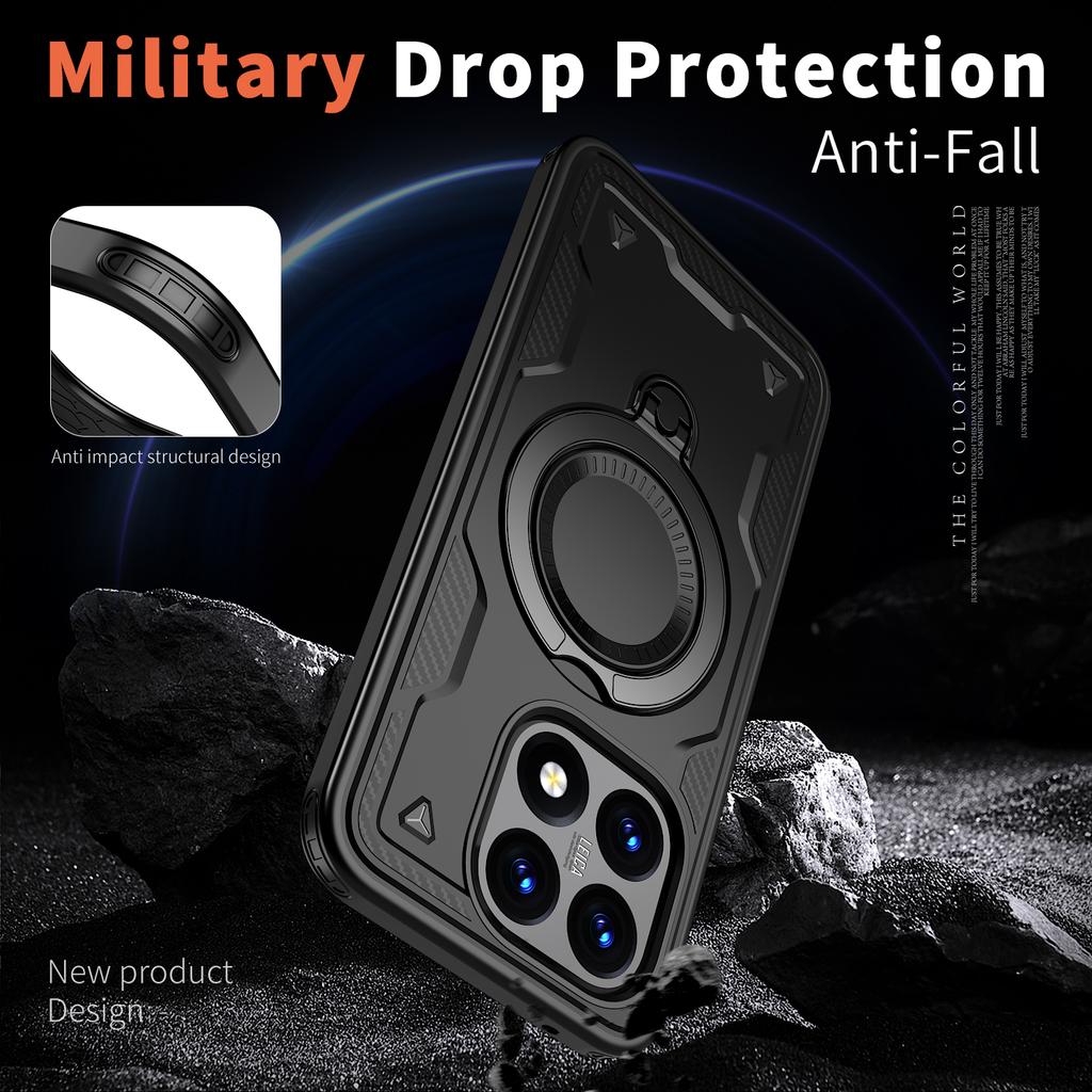 Strong Military Protective Fitted Case for Xiaomi 15T Pro Mi 14t Xiaomi15t Finger Ring Kickstand Holder Cover