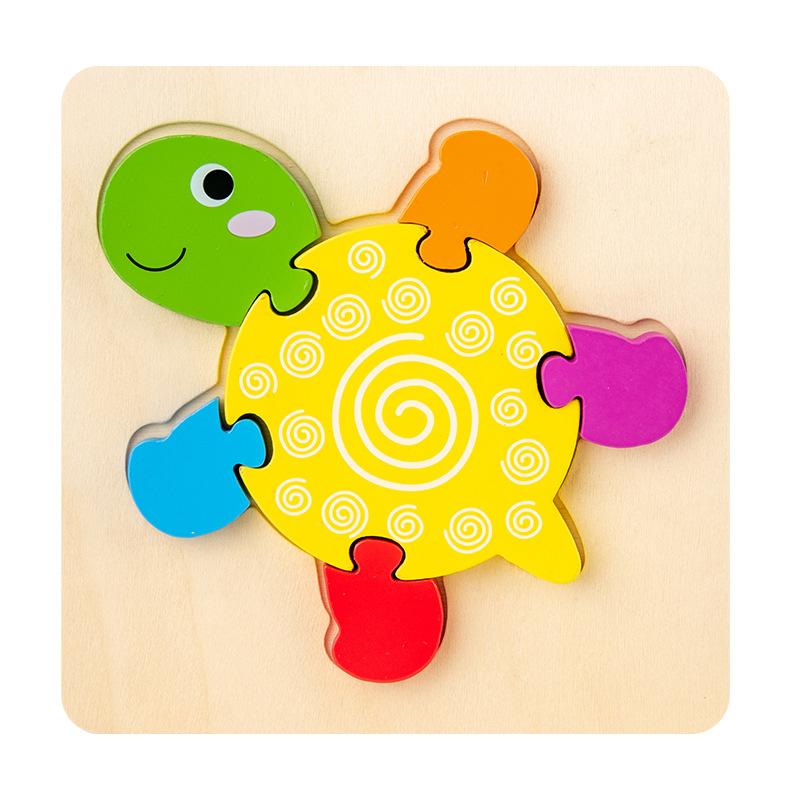 Can Be Used As Children'S Wooden 3D Cartoon Animal Traffic Three-Dimensional Puzzle Baby Montessori Educational Early Education Toy
