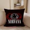 N-NirvanaS Logo Decorative Room Aesthetics Pillow Case Home Decor Bedroom Sofa Bed Couch Pillow Cover 45x45