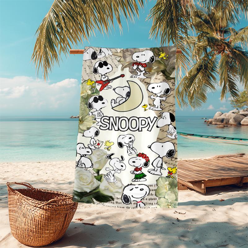1pc Snoopys Rainy Day Adventure Microfiber Quick Dry Beach Towel Absorbent Soft Oversized Sand Free Towel for Travel Pool Gym Swimming Yoga 20a240