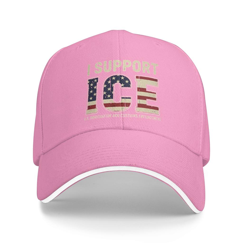 I Support ICE Immigration and Customs Enforcement Baseball Cap Unisex Design Trucker Hat Summer Trendy Fishing Baseball Caps