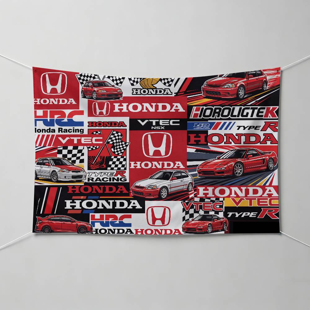 FOR HONDA MOTORCYCLE Decorative Flag Waterproof Fade Resistant Polyester Indoor Outdoor Hanging Flag XL0