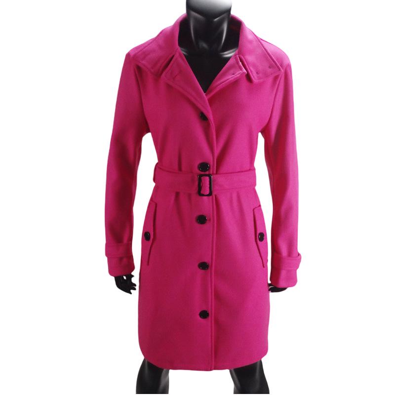 Cappotto di lana da donna taglie forti Autunno/Inverno 2024 a bottoni multipli, monopetto, con colletto a bottone