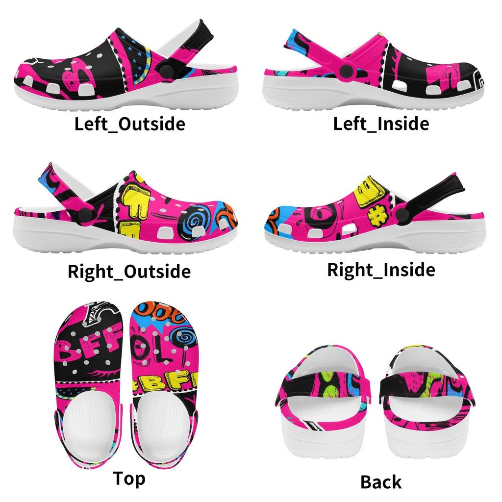 Summer Printed EVA Clogs Women Men Lightweight Breathable Slip On Garden Shoes Beach Pool Bathroom Home Slippers Travel Shoes