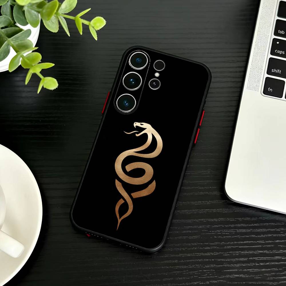 Classic Snake Phone Case For Samsung S26,S25,S24,S23,S22,S21,S20,Plus,Fe,Lite,Others Black Cover