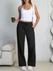 Summer Women's Jogging Pants - Elastic Waist, Solid Color, Plus Size, US Sizes, Drawstring Sweatpants