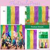 Vibrant Irish Festival Decor Green Gold Purple 1m By 2m Rain Curtain Backdrop