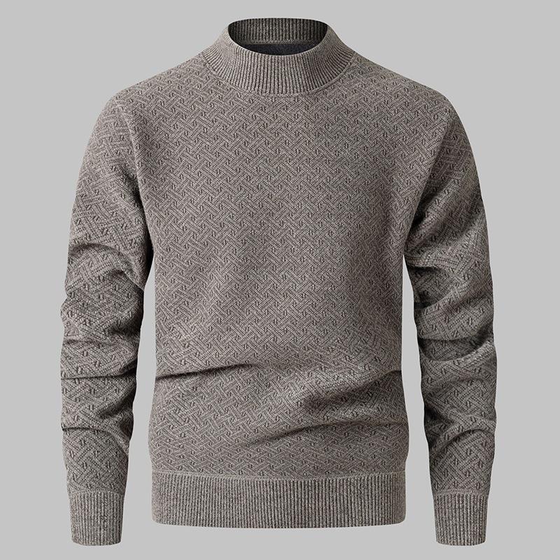 Men S Casual Half Turtleneck Fleece Thick Knit Sweater