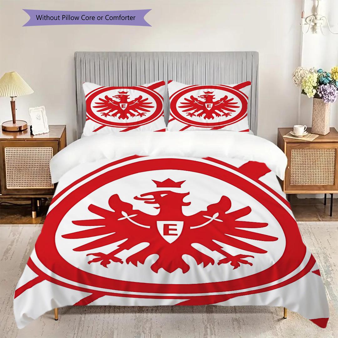

Постельное белье с узором «Айнтрахт Франкфурт» Комплект одеял Покрывало Наволочка Домашний Декор Подарок на День Рождения (1 пододеяльник + 2 наволочки, без наполнителя) 135x200cm