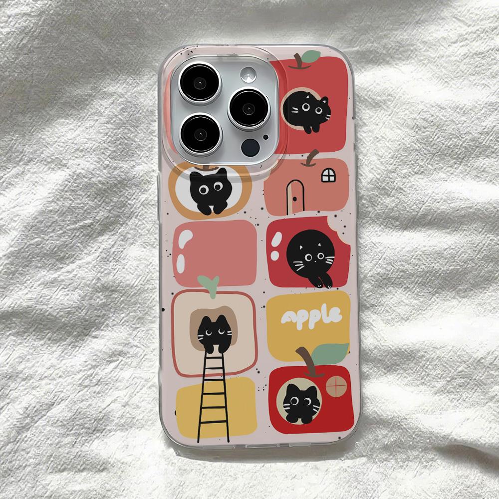 Painted Phone Case for iPhone 12 13 15 16 iPhone 16 12 13 14 15 Pro  14 15 16 Pro Max Coverage Shockproof Anti-Fingerprint Fresh Style Protective Case