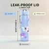 1PC Light Purple Butterfly Floral Print 750ml Color Plastic Sports Water Bottle Leakproof Flip Straw Lid Suitable for Sports Office Home Use