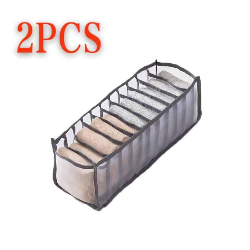 11 Compartment Home Collapsible Underwear Storage Box Nylon Organizing Dormitory Storage Bra Organizing Breathable Mesh Bag