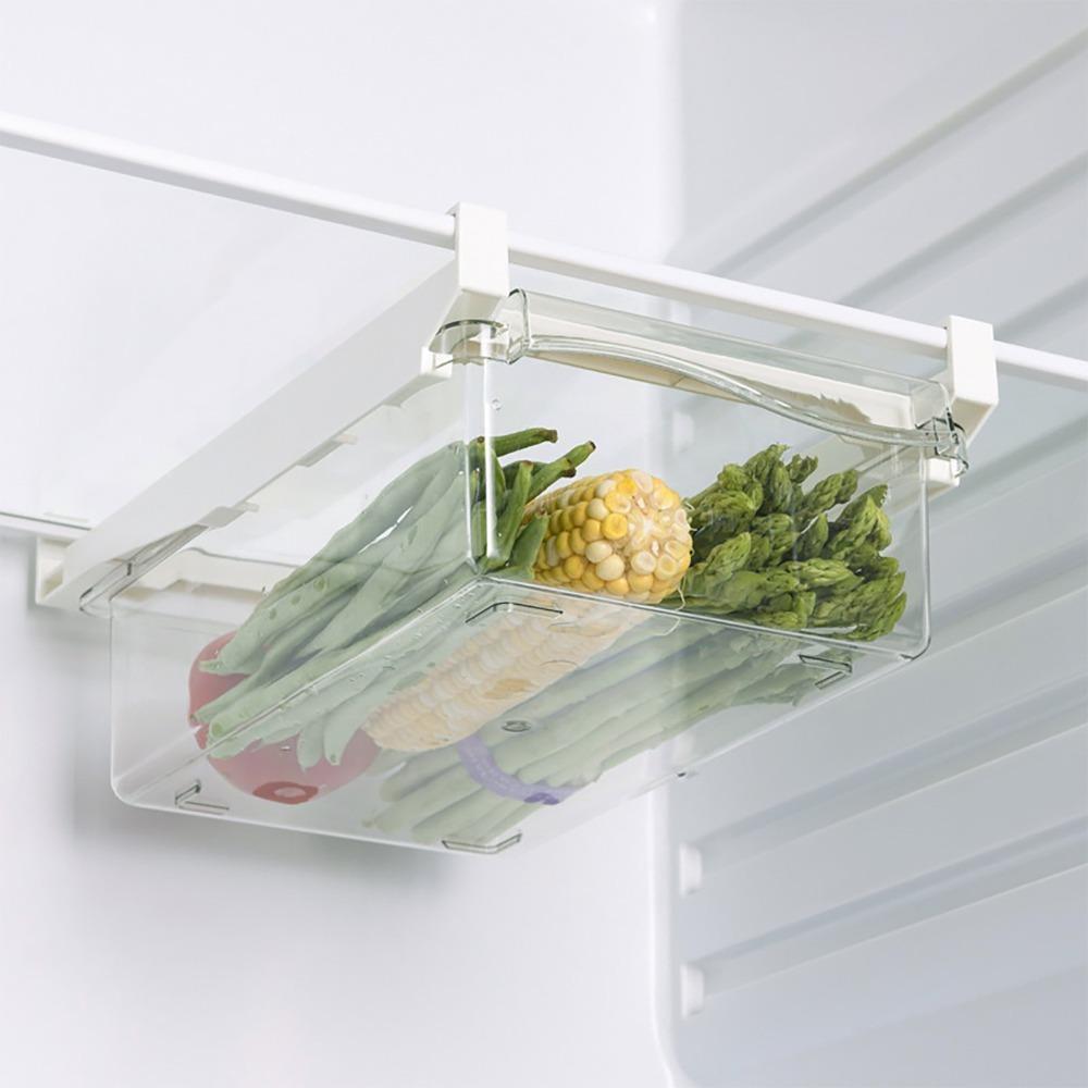Stackable Refrigerator Drawer Organizer Pull Out Design Freezer Storage Basket  Food Storage