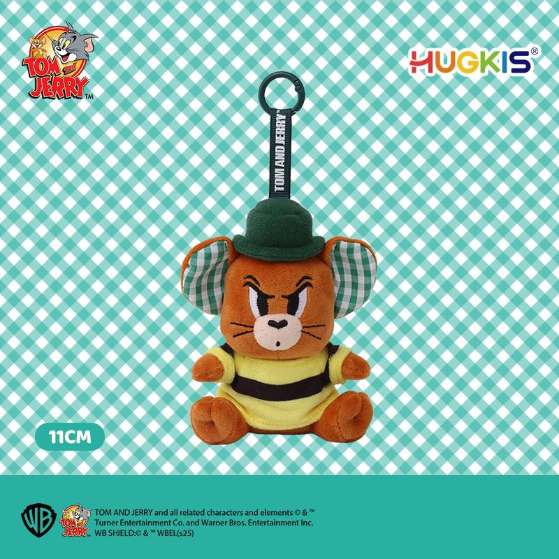 Tom and Jerry Plaid Plush Keychain: Cute Tom Cat & Jerry Mouse Charm