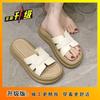 Versatile Beach One-word Drag Korean Version of High-end Celebrity Wind Cool Slippers Women's 2025 Summer New Thick Bottom Heightening Fashion