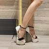 Fashion Women High Heels Large Size 34-46 Summer Fashion Color Block 17.5cm Ultra High Heel Sandals Women's Shoes Sexy Open Toe Sandales