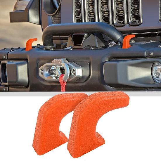 JWWY Bumper Tow Hook Covers Tow Trailer Hitch Receiver Cover Towing Hitch Rubber Sleeve Protector Cover Trim Fit for 2007-2025+Jeep Wrangler JL
