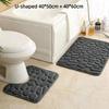 Non Slip Absorbent Bathroom Rug Set Grey Soft Pebble Design 1/2 Piece for Bathroom Toilet Front Floor Use