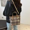 Fashionable and Casual Tote Bag for Women New Style Small and Fresh Contrasting Striped Shoulder Bag Niche Design Crossbody Bag