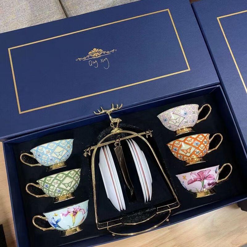 

TXRMDX European Bone China Coffee & Tea Cup and Saucer Set