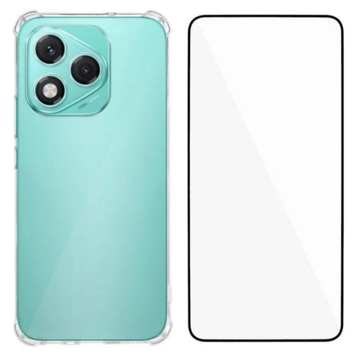 

For Honor 400 Lite TPU Case WANLONFENG WL3 Series 1.5mm Phone Cover with Tempered Glass Film Transparent