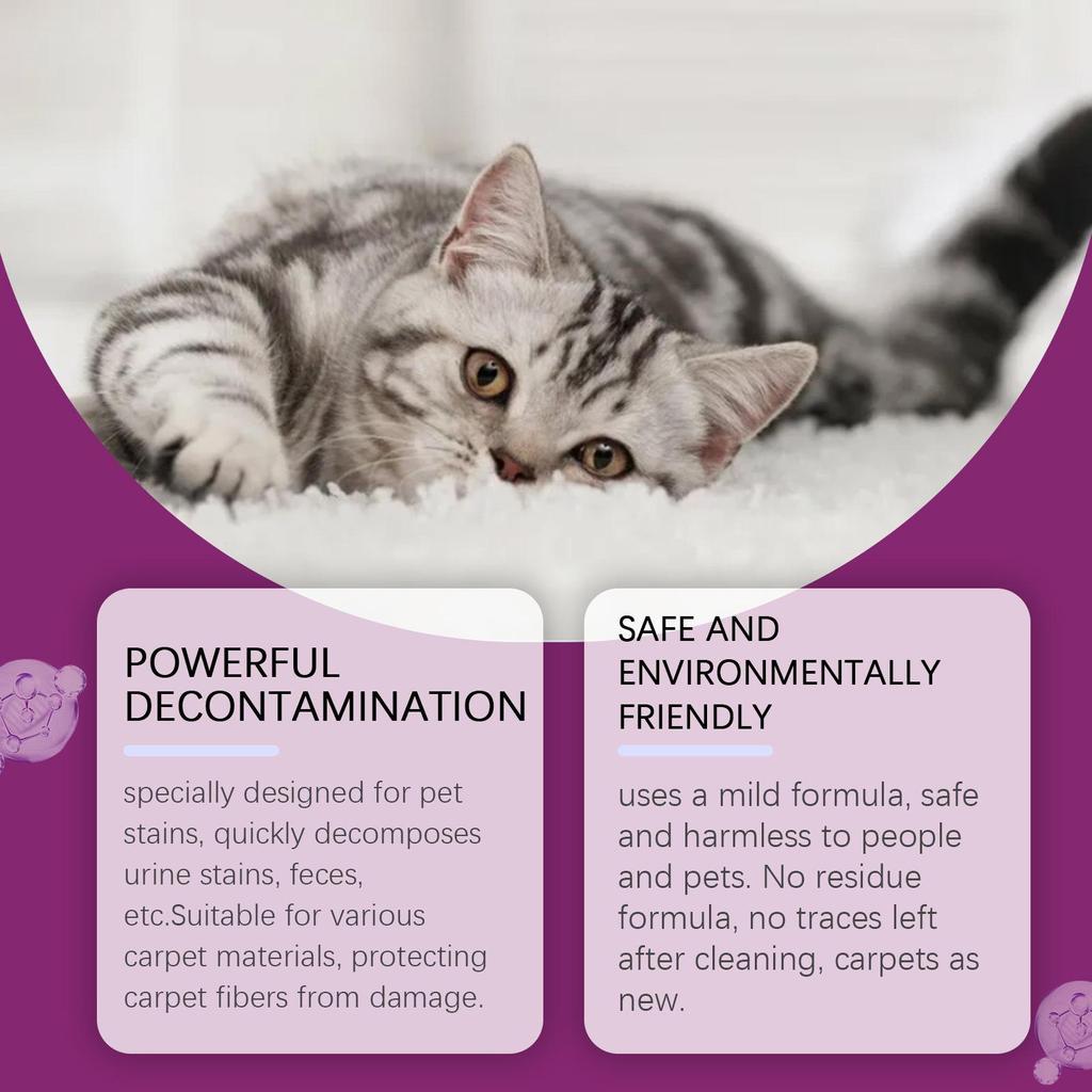 YEGBONG Pet Stain Carpet Cleaner for Cats and Dogs - Decontamination and Deodorization Formula for Stubborn Pet Stains
