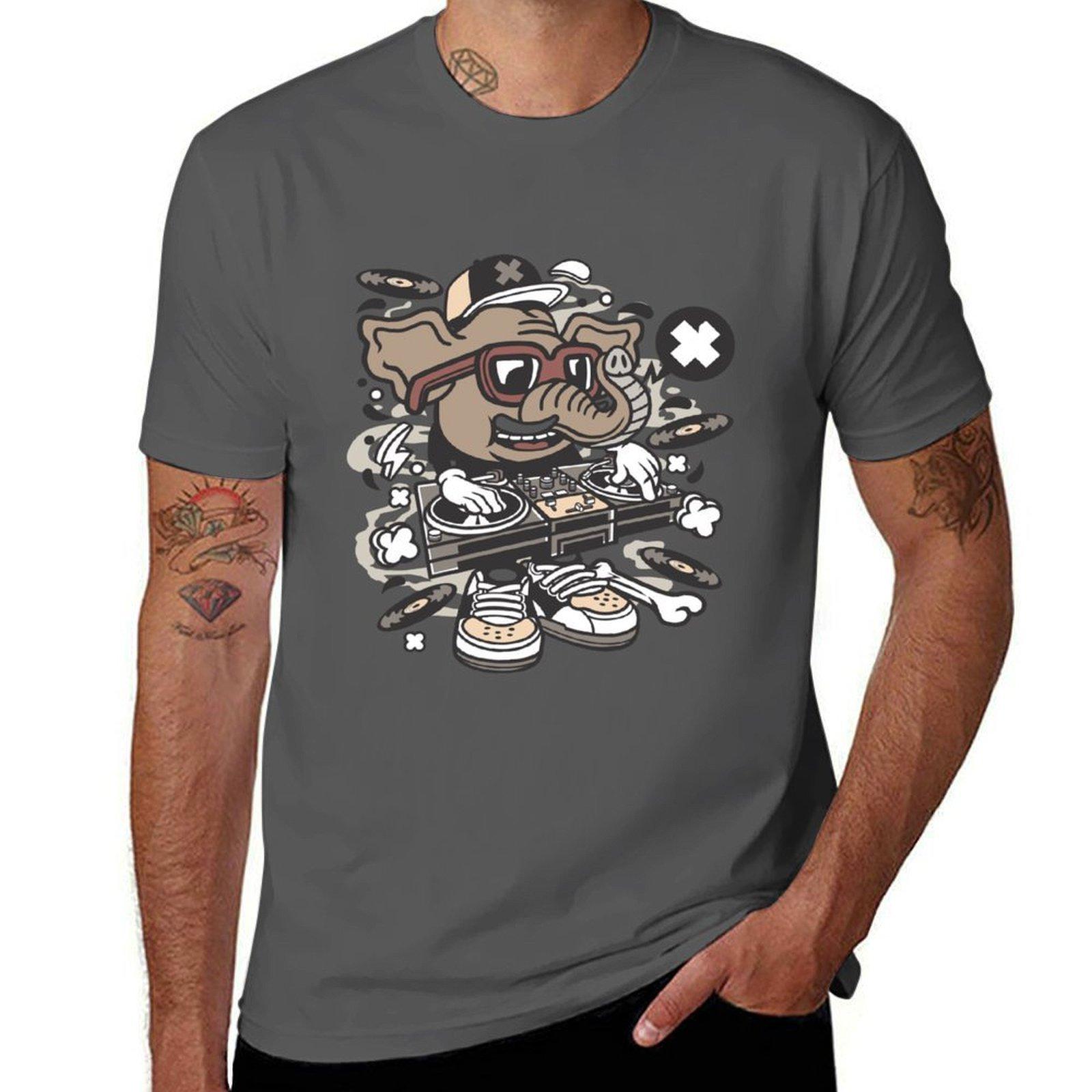 

DJ Elephant Groove: Musical Majesty on Redbubble T-Shirt t shirts cotton 100% T-Shirt 4XL