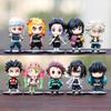 10pcs Demon Slayer Tanjiro Figure Anime Kimetsu No Yaiba Shinobu Statue Mitsuri Action Figurine Table Decoration Desk Toy Gift