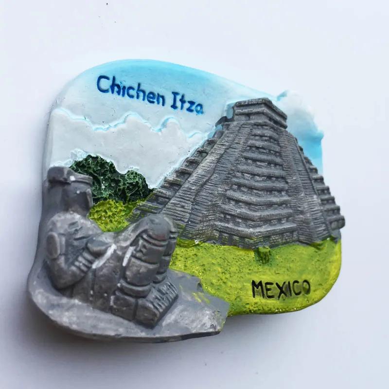Mexico Travelling Fridge Stickers Chichen Itza Cancun Tourism Souvenirs Fridge Magnets Home Decor Wedding Gifts Magnetic Sticker