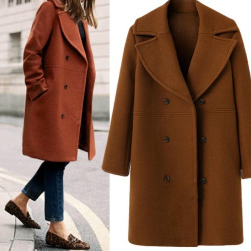 Wiatrówka damska długa trenczowa kurtka top w stylu europejskim i amerykańskim na jesień i zimę