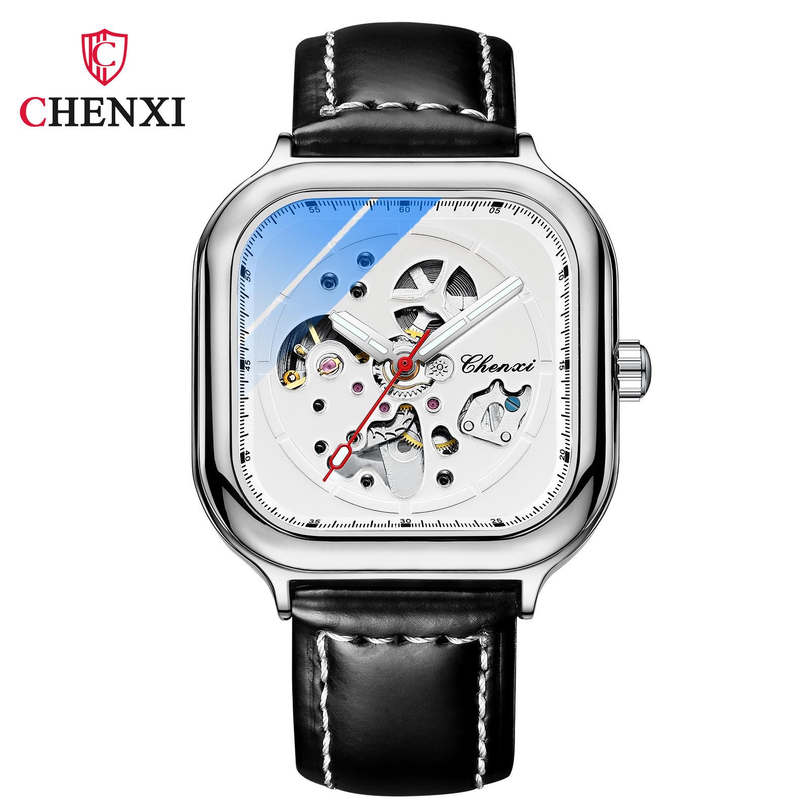 

Новые роскошные мужские часы высшего бренда с квадратной полой коробкой, автоматические мужские механические часы