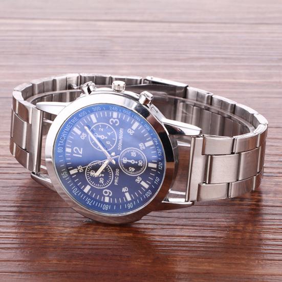 Men Dress Watch Analog Quartz Watch with Three Sub-Dials Stainless Steel Wristwatch for Husband Boyfriend Father Business Date