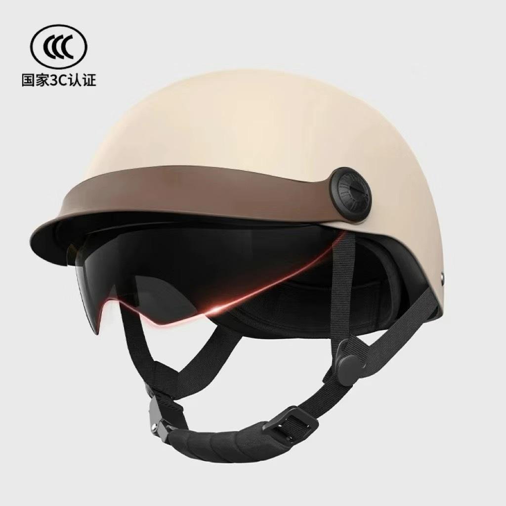 

Сертифицированный 3C Винтажный Полушлем Ультралегкий Корпус из АБС-пластика Дышащий для Электровелосипеда Скутера Мужчин Женщин Унисекс Безопасность Езды 54-62 cm хаки