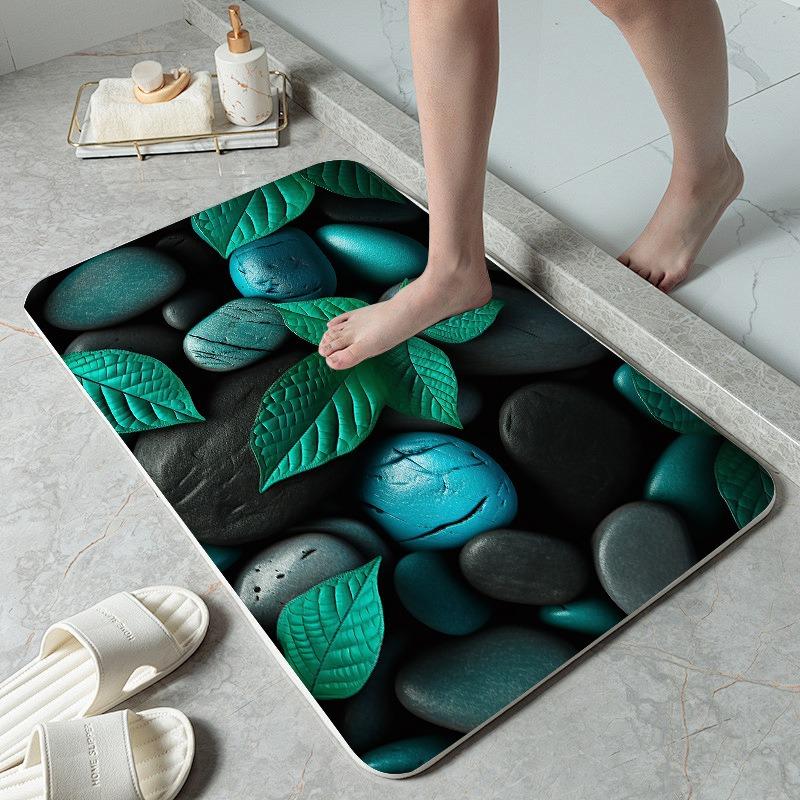 1Pcs Pebble Pattern Soft Kitchen Rug Anti-Fatigue Kitchen Rug Waterproof Non-Slip Rugs Set Runner Rug Bedside Rug Absorbent Carpet For Kitchen