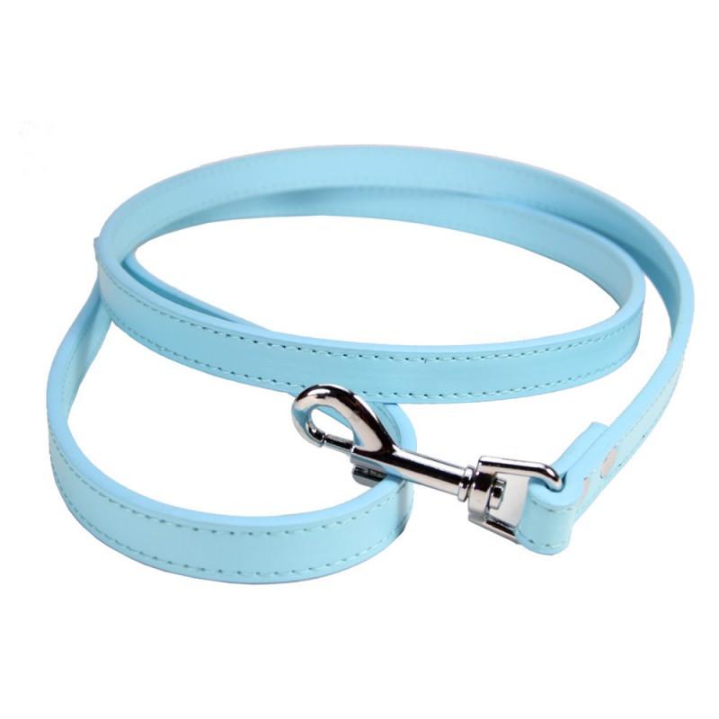 Lace Pet Collar With Rhinestone Heart Adjustable Dogs Cats PU Material XS-L Sizes Pink Blue