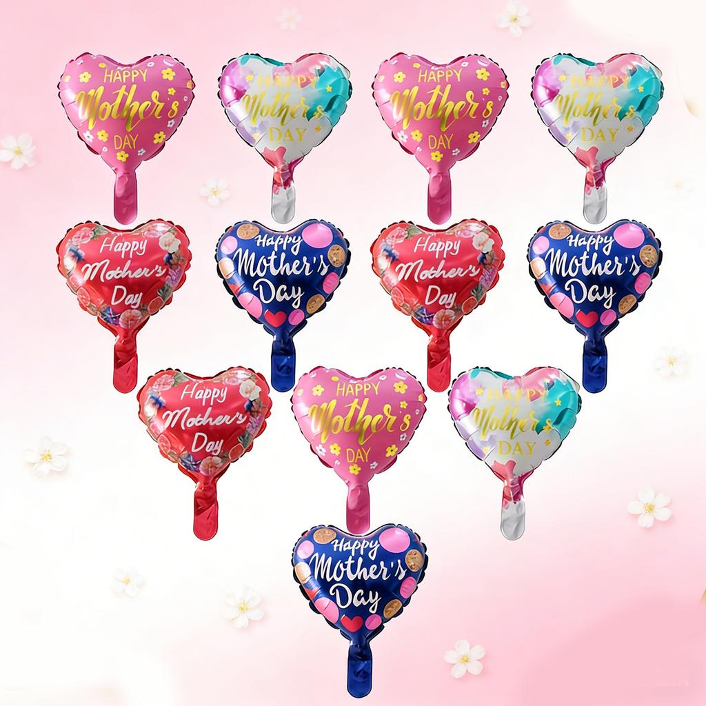 12pcs 10inch Happy Mother's Day Foil Helium Balloons I Love You Mom Happy Mother's Day Party Decoration Mothers Gifts Air Globos