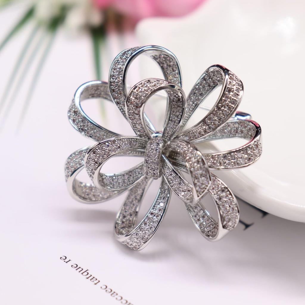 Zirkonbandblume Schöne Diamantbandblume Hochzeitszugang Erwachsener Zeremonieller Brustkorb Geschenk für Neues Geschenkbox Enthalten Brosche, Ansteckblume, Zeremonie,