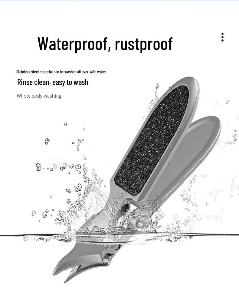 Portable Powder Steel Thin Nail Clippers Set with Anti-Splash Angled Flat Edge - New Model