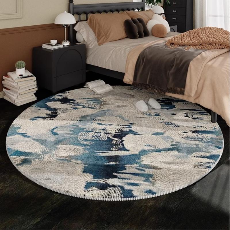 Light Luxury Rugs for Bedroom Nordic Style Living Room Decoration Round Carpet Home Fluffy Soft Rug Thick Plush Lounge Floor Mat