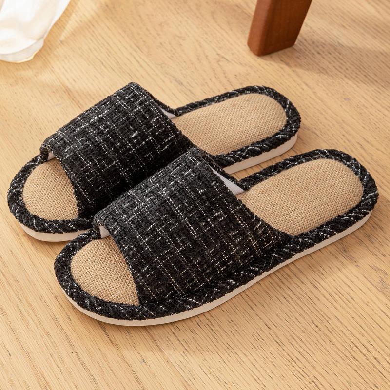 

Lidani linen slippers men s summer home indoor four seasons non-slip sweat-absorbing women s floor cotton and linen sandals 44-45 [suitable for sizes 43-44]