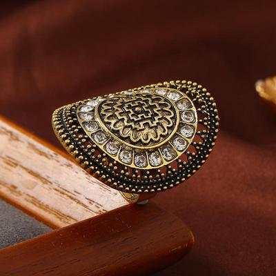 Vintage Bohemian Court Style Statement Ring - Exaggerated Ethnic Design