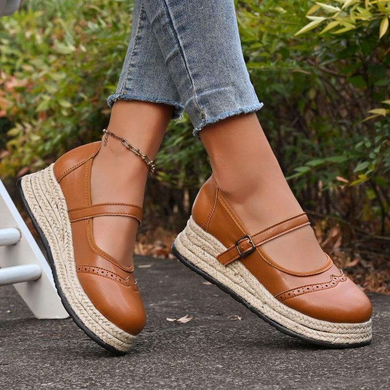 Fashion Round Toe Flat Loafers Women's Spring and Summer New Platform Casual Mary Jane Shoes