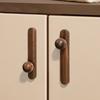 Modern Simple Walnut Solid Wood Cabinet Door Handle Round Drawer Wardrobe Handle Rounded Design for Home Furniture