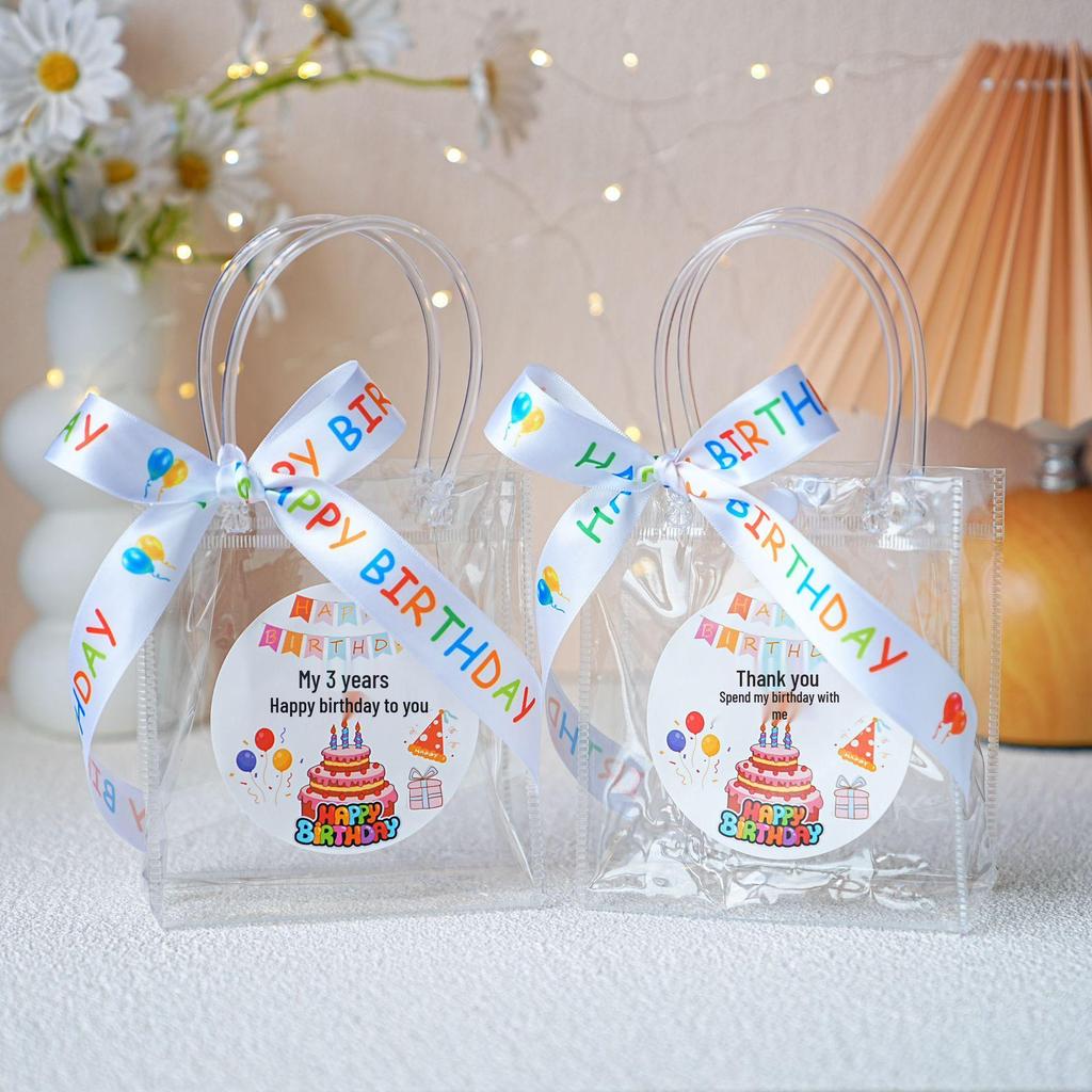 Junran Kids' Birthday Tote Bag - Transparent Party Gift Bag and Snack Pack