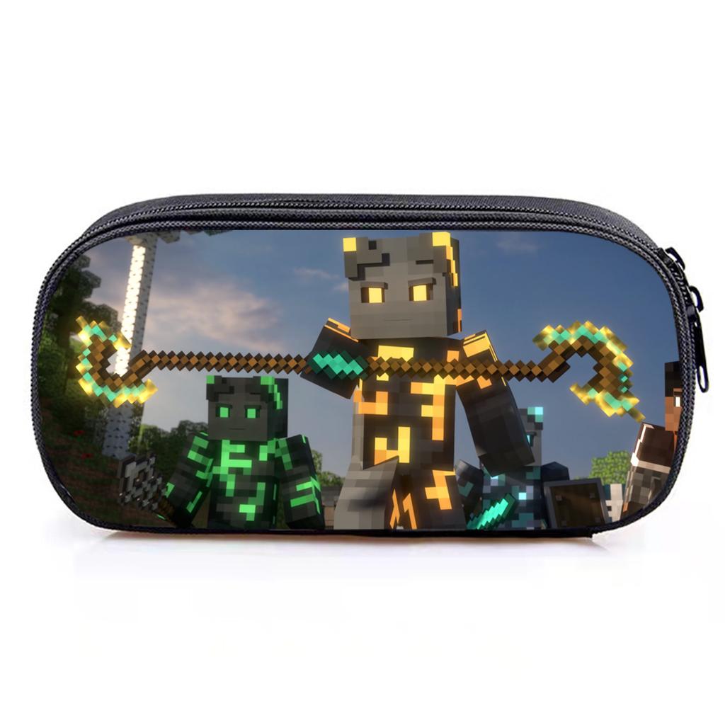 Minecraft Game Student Large Capacity Pencil Bag Stationery Bag Cartoon Pencil Bag Storage, Stationery Box