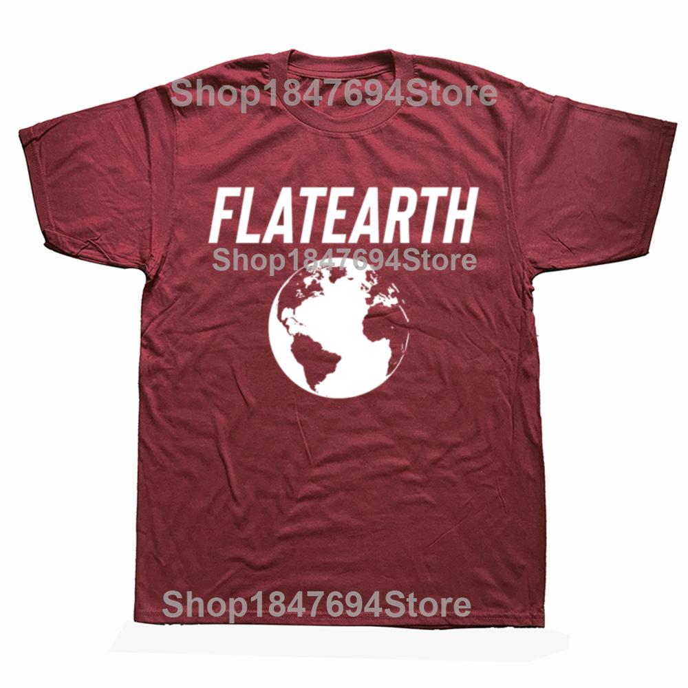 Lustiges Flache Erde Klassische Grafik 100% Baumwolle T-Shirts Herren Damenmode Lässiges T-Shirt Locker Übergroß Streetwear T-Shirt