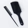 2pcs Black Comb Set, Exfoliating Anti-static Paddle Style Air Brush, Pointed Tail Comb, Suitable for All Types of Hair